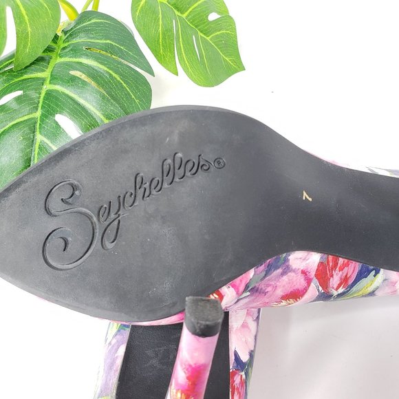 Anthropologie Seychelles Floral Leather Heels, 7 - Picture 8 of 14